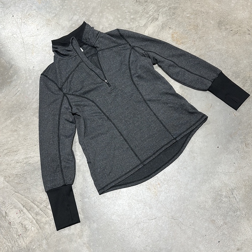 Athletic Work Black Partial Zip Front Pull Over T… - image 2